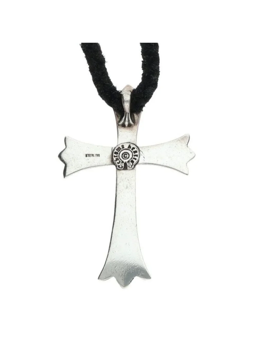Chrome Hearts CH Crs LG BC Large CH Cross Boro Chip Silver Necklace